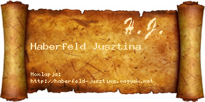 Haberfeld Jusztina névjegykártya
