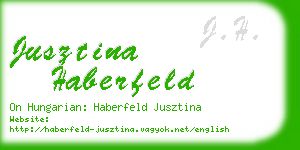 jusztina haberfeld business card